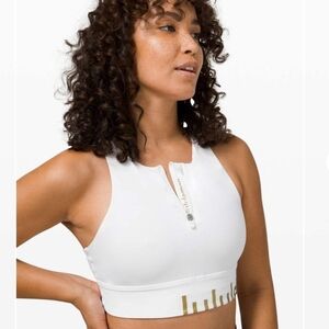 Lululemon Athletica White Zip-Front Sports Bra